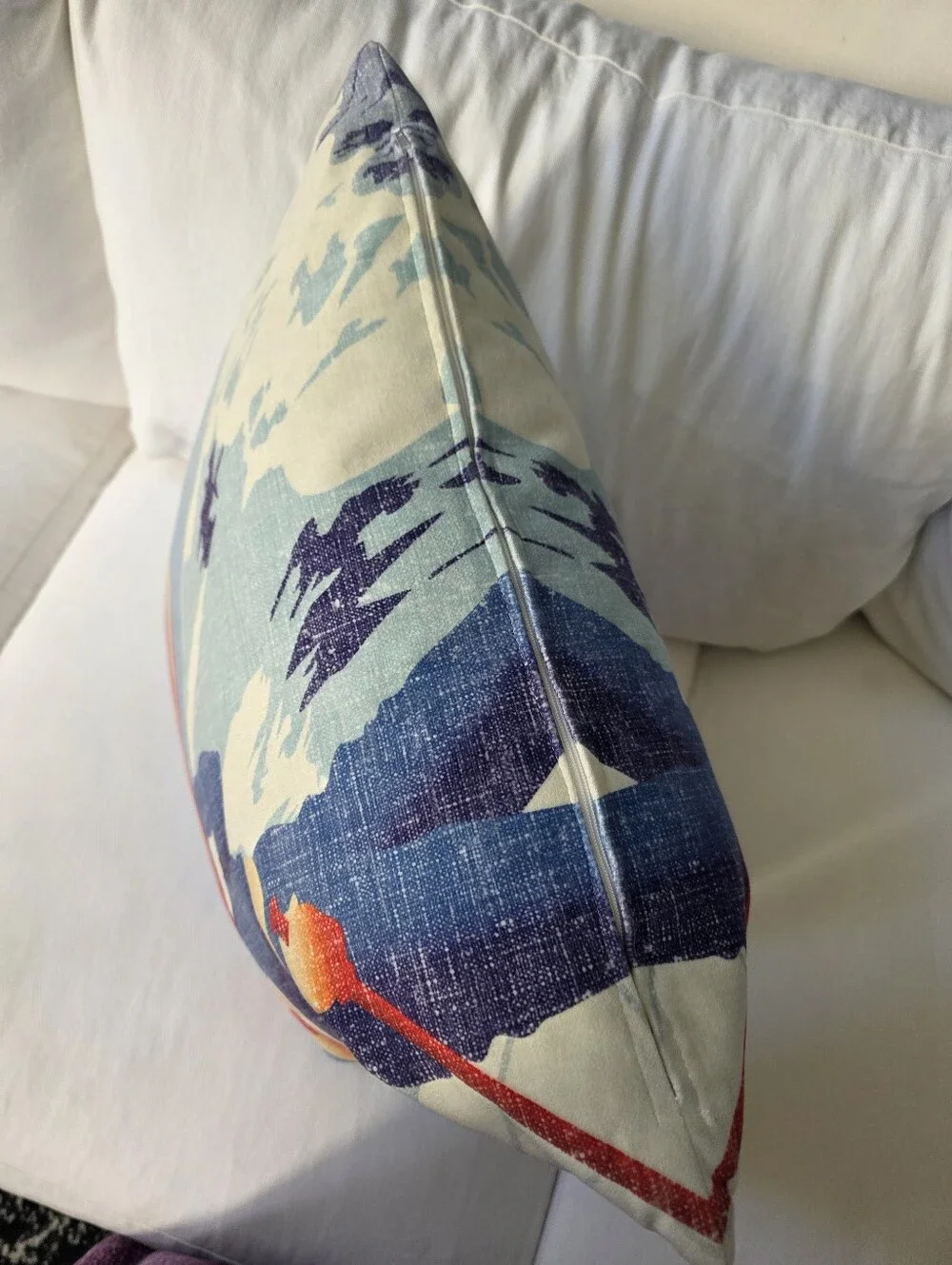 Homacasa Vtg Style Retro Alpine Skiing Graphic Print Accent Pillow Cover 19x19